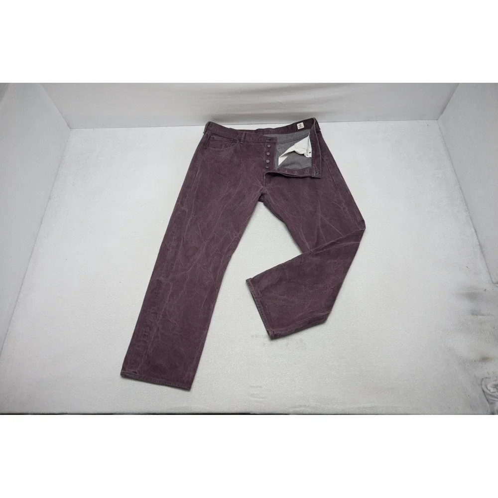 Levi's 501 Jeans Mens 42x30 Purple White Oak Cone Denim Button Fly Straight